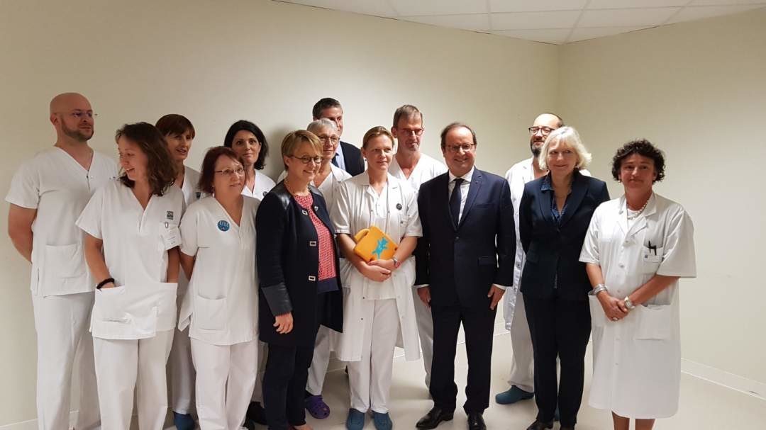 Visite de François Hollande, président de la fondation La France s’engage